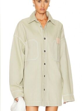 HELSA Denim Overshirt in Sage